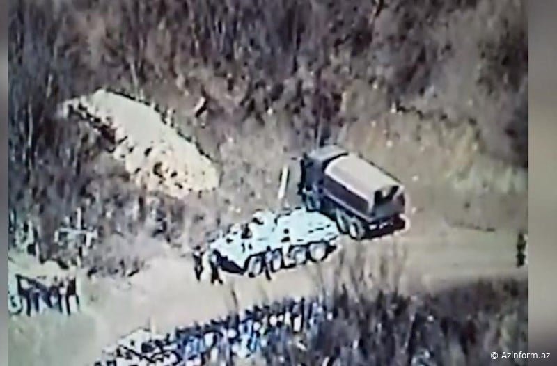 Ermənistan silahlıları Xankəndi-Xəlfəli-Turşsu torpaq yolu ilə hərəkət edir – Video