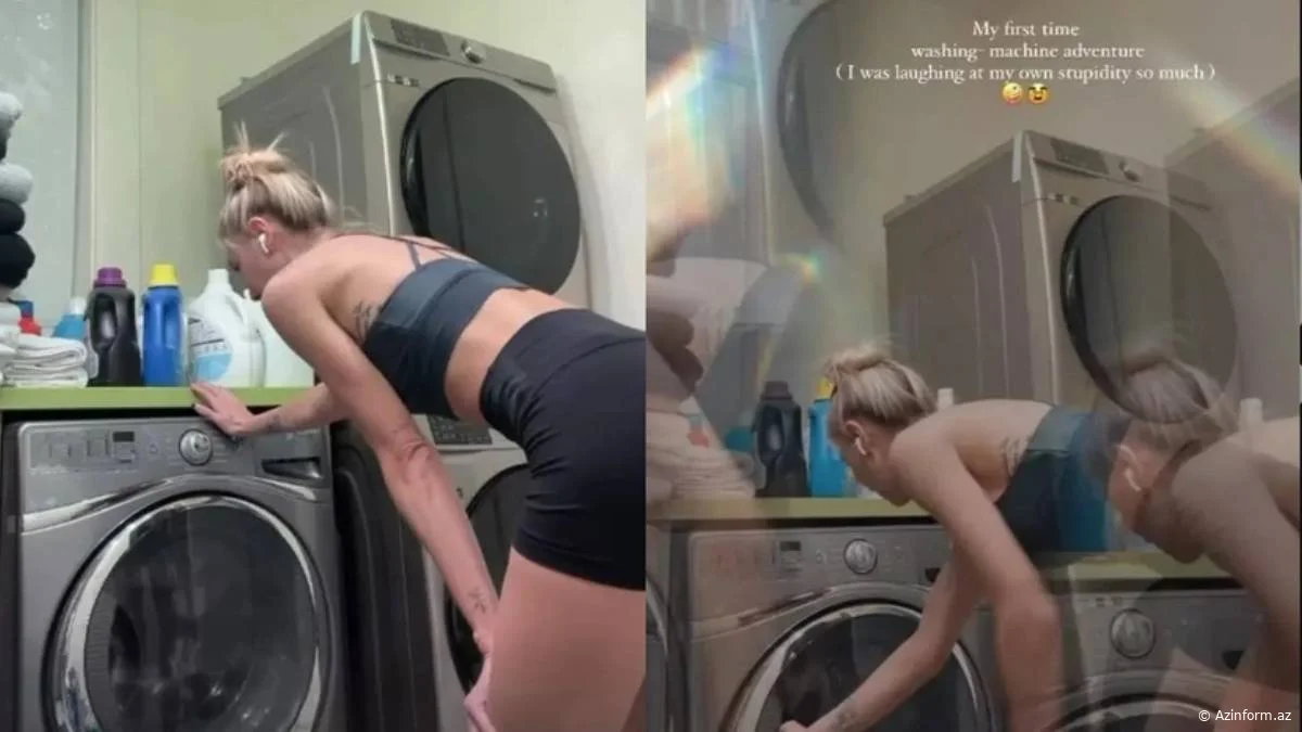 Subaşı paltaryuyan maşını işə saldığı anları paylaşaraq hər kəsi ŞOKA SALDI - VİDEO